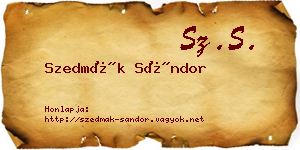 Szedmák Sándor névjegykártya