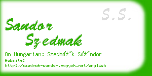 sandor szedmak business card